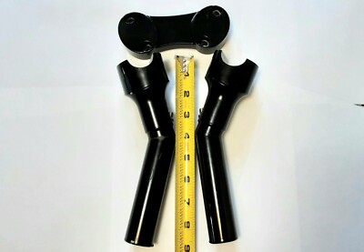 Harley-Davidson Gloss Black 9inch Pullback Top Bottom Risers -No Screws-