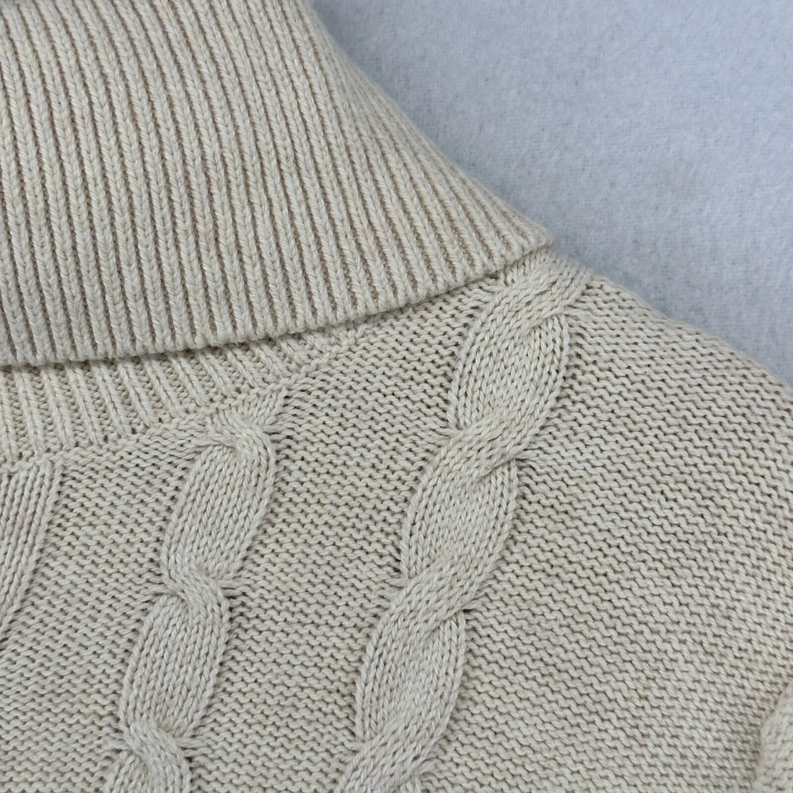 OFF WHITE BANANA REPUBLIC Vestito M Maglia Cavo Maglione Girocollo Accogliente Tunica Off White