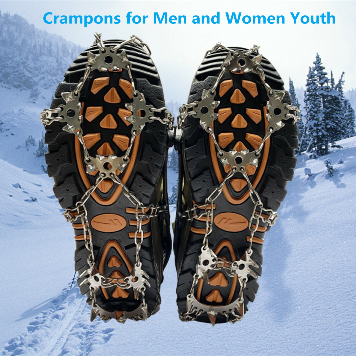 EE. UU. Zapatos para la nieve con agarre tacos de tracción pinzas crampones al aire libre caminar senderismo