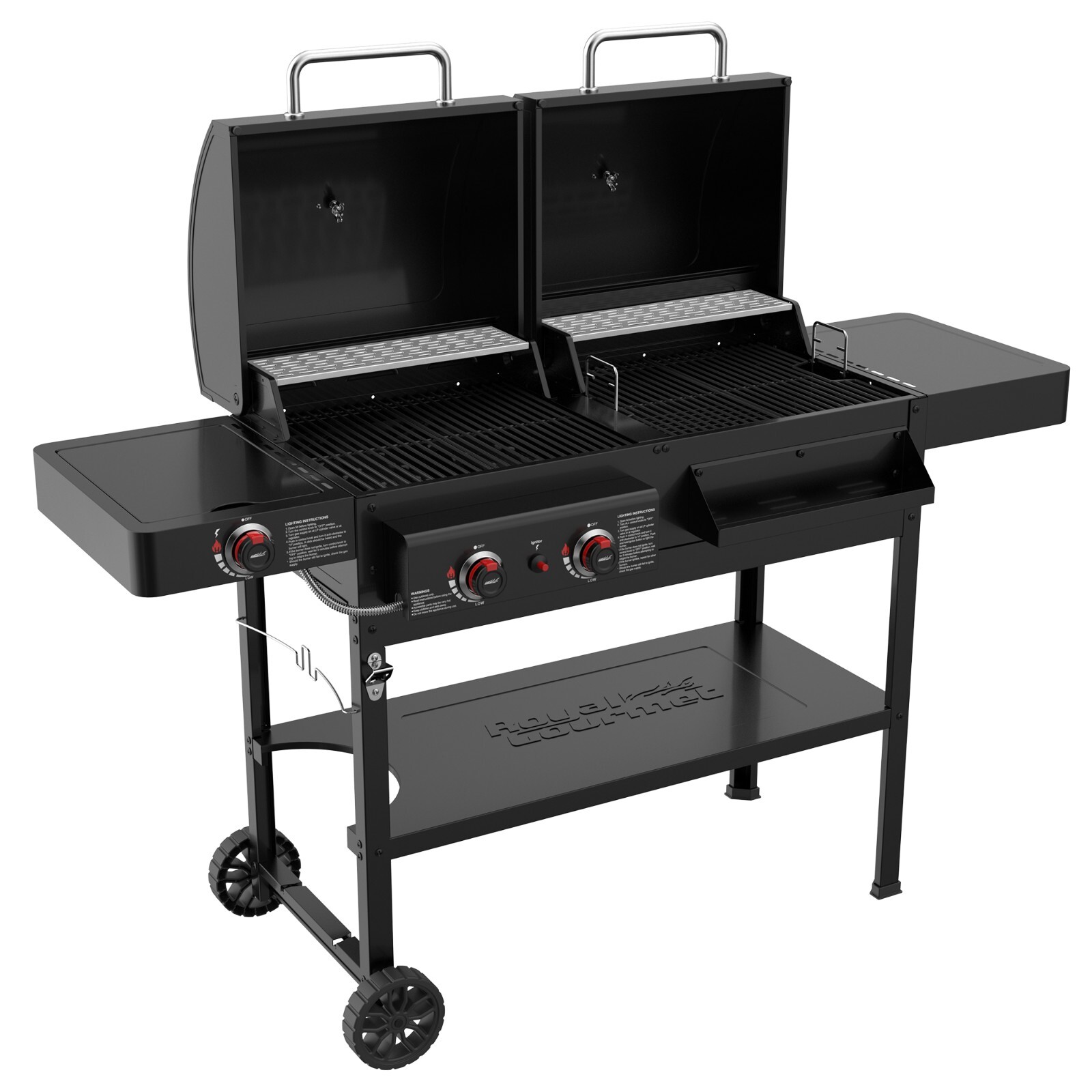 Royal Gourmet 2-Burner Gas and Charcoal Combo Grill with Side Burner