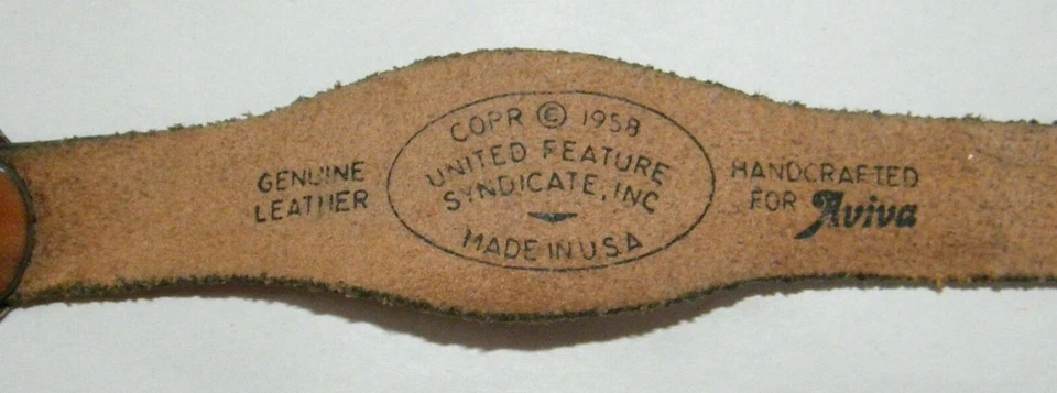 1958 PEANUTS SNOOPY КОЖАНАЯ ПРЯЖКА БРАСЛЕТ AVIVA «БЕВЕРЛИ» - Изображение 3 из 4