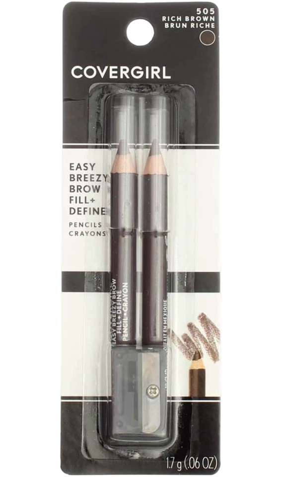 Set of 9 CoverGirl Easy Breezy Brow Fill + Define Pencil Crayons with Sharpeners - Image 4 of 4