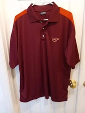 2 item lot of men's Virginia tech/pro edge and foot joy golf shirts/FJ/large