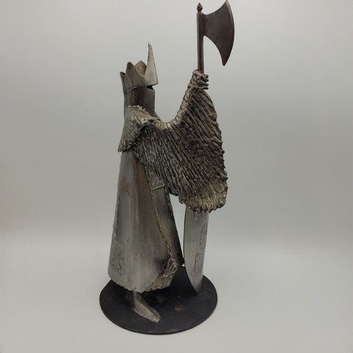 "Escultura de Metal Ron Lyon Caballero Diseñador de Caballero Miedo Caballero Años 80 13" - Imagen 9 de 13