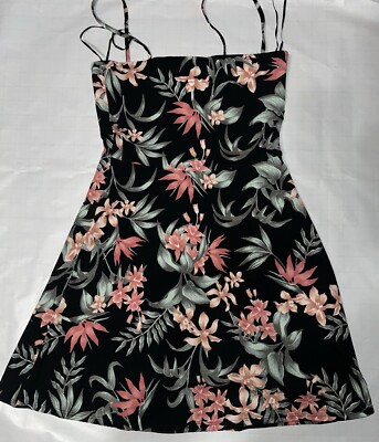 H&M Divided Size 4 Sleeveless Dress Black Floral