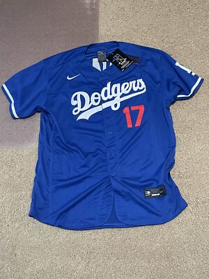 NWT #17 Shohei Ohtani Los Angeles Dodgers Blue Jersey Mens Medium