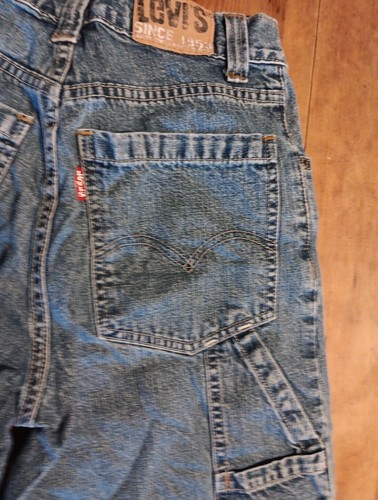 Vtg Levis Carpenter Workwear Shorts Boys 10 Blue Denim 100% Cotton Medium Wash - Picture 3 of 7