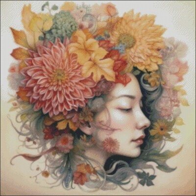 Dahlias Beauty - Counted Cross Stitch Kits Needlework Embroidery