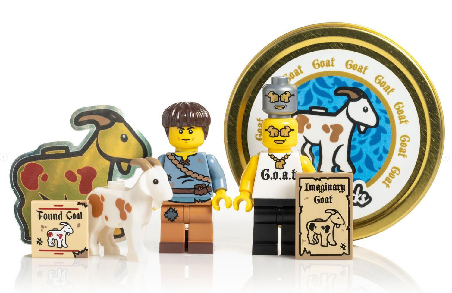 Goat Farmer Tin Gold Edition KTown Bricks Castle Minifig Minifigure Brand New