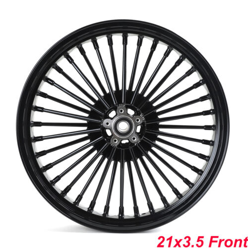 21X3.5 16X5.5 Fat Spoke Wheels Rims for Harley Touring 09-24 Street Road Glide - Foto 3 di 11