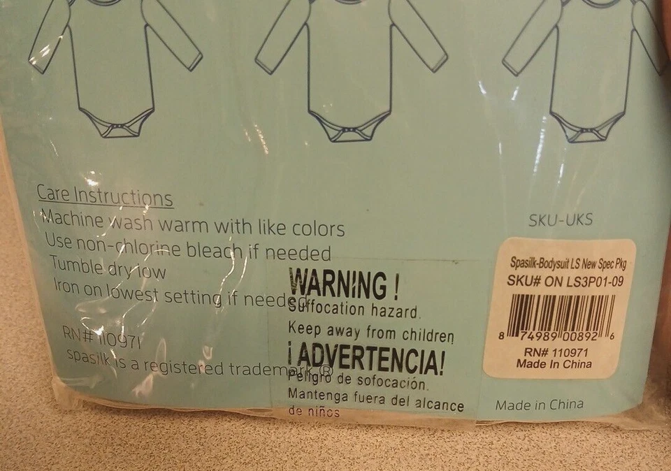Body Spasilk Manga Larga Talla 9 Meses (Paquete de 3) Foto 3 de 4