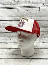 Vintage City Of London England Spell Out Logo Mesh Snapback Rope Trucker Hat Cap