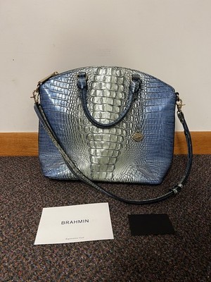 Brahmin Duxbury Haven Ombré Sky Melbourne Leather Satchel 