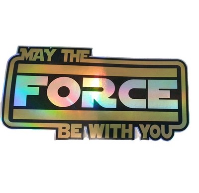 May The Force Be With You Star Wars Holographic Sticker Car Window Decal 150mm