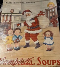 Campbells Soup Sign Advertising Christmas Metal 1993 Vntg Limited Edition 15X12"