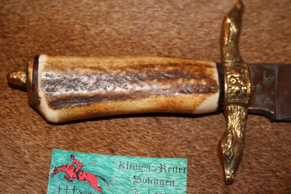 1 altes schönes Fahrtenmesser Jagdmesser Solingen Pfadfinder Hirschhorn Landwirt - Bild 4 von 4