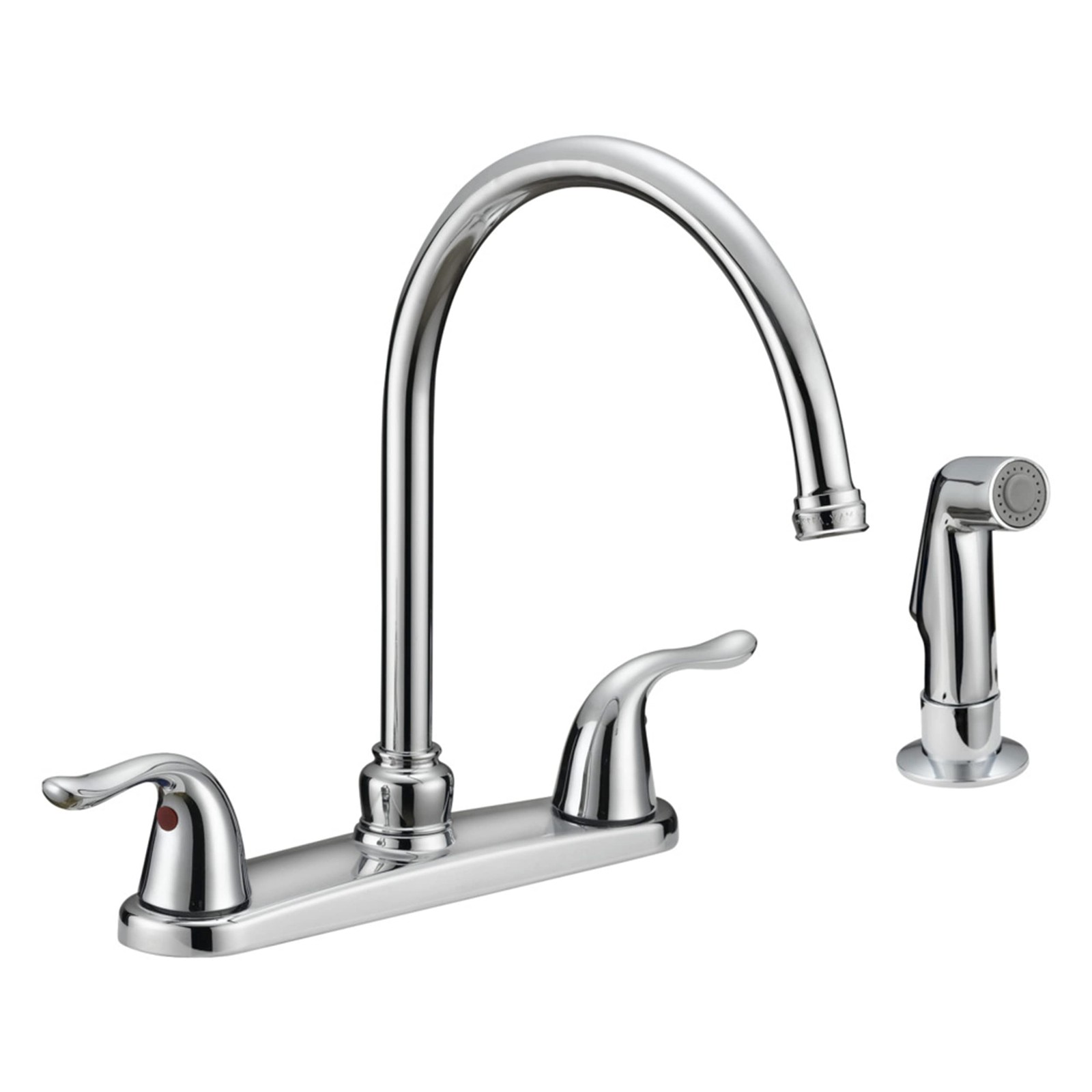 EZ-FLO Two-Handle High-Rise Kitchen Faucet with Sidespray, S