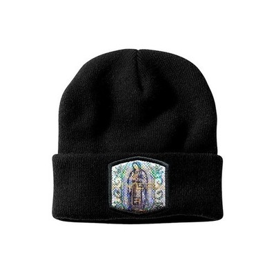 Virgen de Guadalupe Beanie Knit Cap Hat Warm Solid Color Winter Blank Shiny Mary