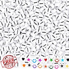 1000 Letter I Beads 4x7mm Acrylic Alphabet Flat Round Friendship Bracelet Craft