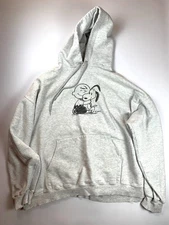 Vintage Charlie Brown Hoodie Gray Hanes Printpro Oversize XL Thrashed Y2K Snoopy
