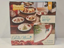 Pioneer Woman Christmas Appetizer Plate Set 6 Plates Each 6.5" Holiday Medley