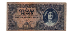 500 PENGO  VERY  FINE   BANKNOTE  FROM  HUNGARY  1945  PICK-117