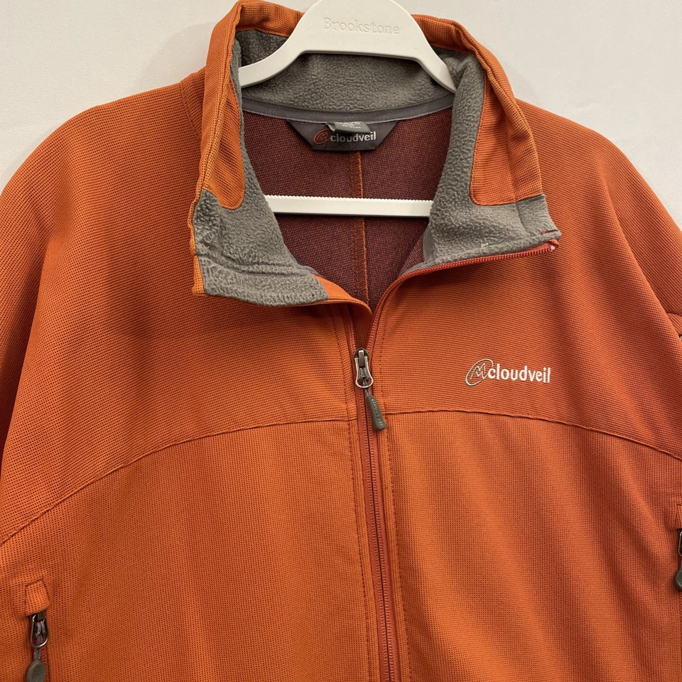 Cloudveil Mens L Softshell Jacket Orange Breathable Stretch Trekking - Image 2 of 4