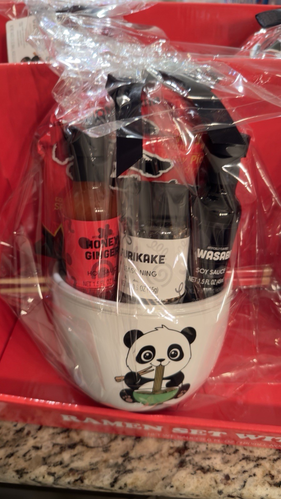 Panda Ramen 2Pk Ceramic Bowl Noodle Soup Chopsticks Sauce Furikake Seasons Set