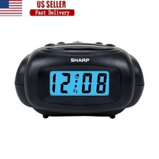 LCD Digital Alarm Clock Snooze Function Backlight Battery Backup Travel Size New