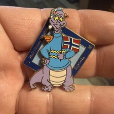 Walt Disney World Figment Visit Norway Pavilion Flag Pin EPCOT