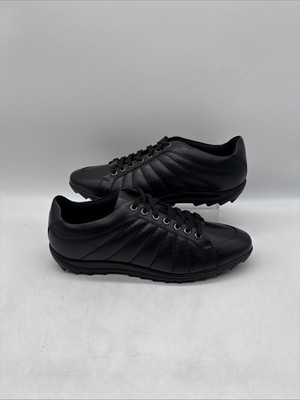 Versace Collection Herren Schwarz Leder Turnschuhe Sneaker UK 7 EU 41 NEU
