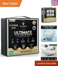 Ultimate 3-Piece Mattress Cover Kit - Twin XL Bed Bug-Proof & 6-Sided Waterproof