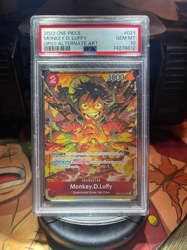 ONE PIECE OP01 MONKEY D. LUFFY ALT ART OP01-024 PSA10 - ENGLISH - ROMANCE DAWN