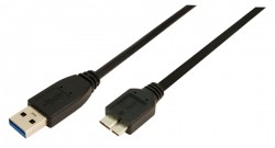 LogiLink CU0027 USB cable USB 3.2 Gen 1 (3.1 Gen 1) 3 m USB A Micro-USB B Black