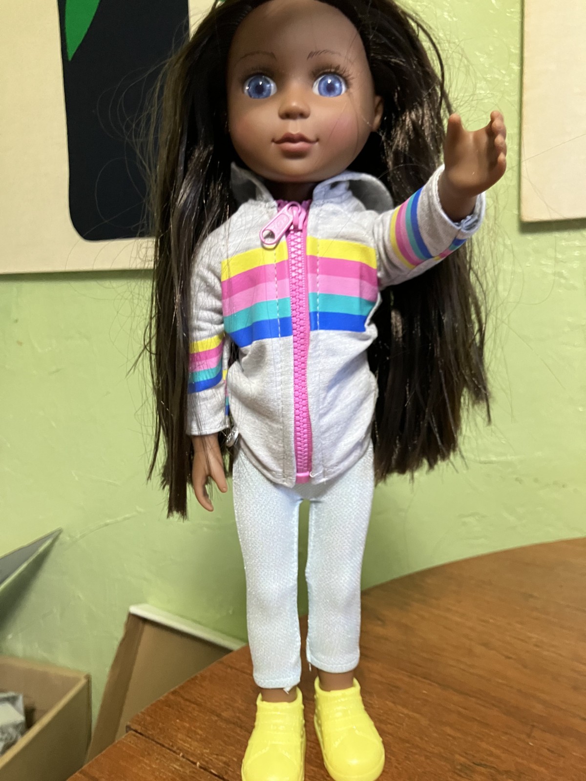 Glitter Girls 14-Inch Poseable Doll JANA with Long Brown Hair & Blue Eyes Nude