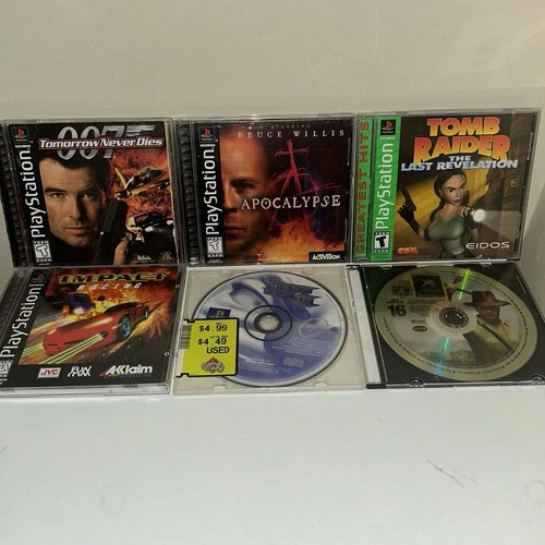 PlayStation Game Lot Tomb Raider Apocalypse 007 Twisted Metal Xbox Demo Disc PS1
