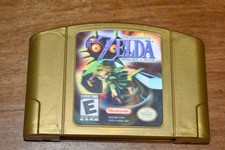 Legend of Zelda Majora's Mask Nintendo 64 Holographic Label Gold Cartridge N64