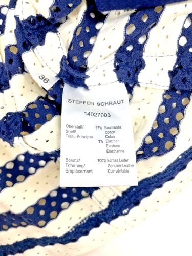 Steffen Schraut Strickblazer; Gr.36; Mikt Lederbesatz; Blau; Top Zustand - Bild 5 von 6