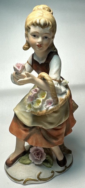 NAPCO Girl With Basket Of Flowers
