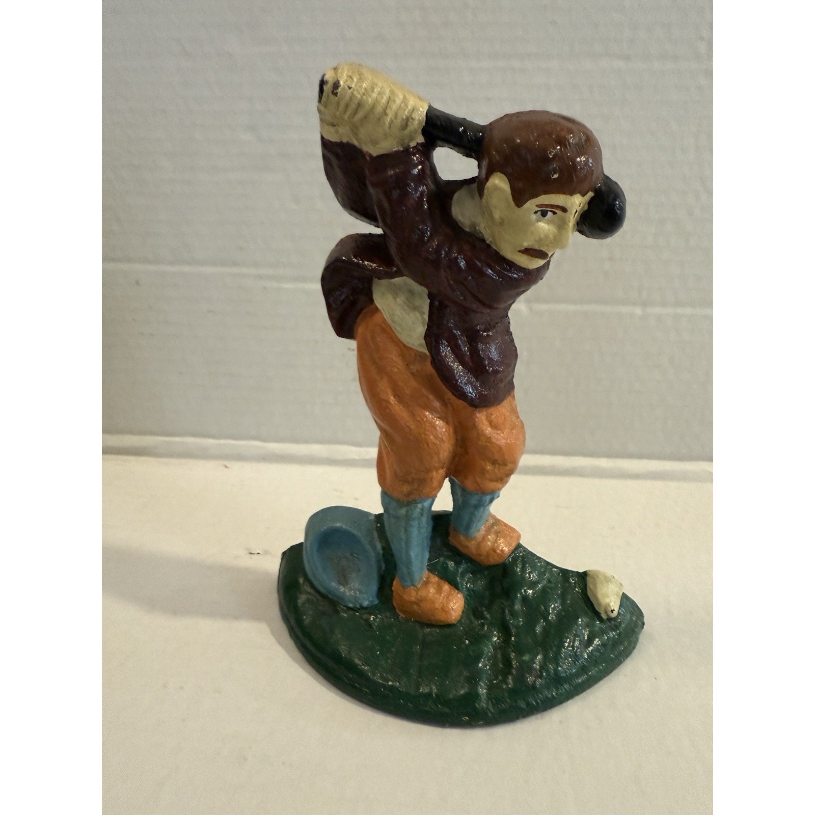 Vintage Cast Iron Door Stop Golfer, With Box Great Condition Fast Shipping!