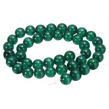 38pcs Grass Green Cat's Eye Stone Beads 10mm Round Crystal Loose Bead
