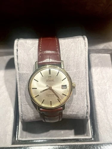 Men’s Omega Seamaster 14k Gold 1968. Working Good Condition. Authenticity paper