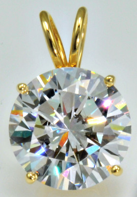 8 Karat Runde Anhänger Original Klassik Russische Cubic Zirkonia Vermeil Ss .925