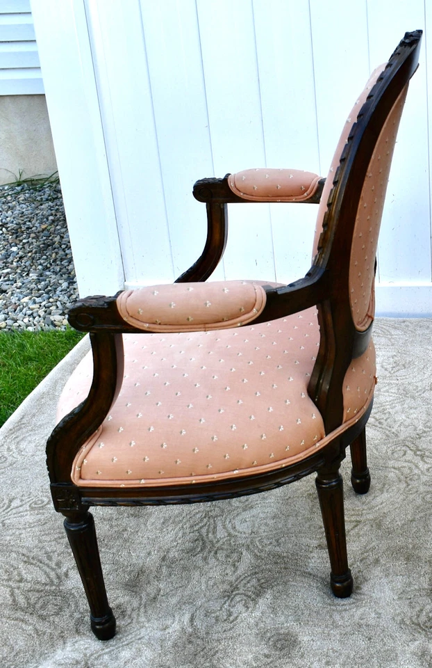 Vintage Carved French Style Bergere Chair - Image 3 of 4