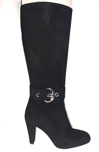 Gucci Hasta la Rodilla Botas Altas De Gamuza Negra 18\