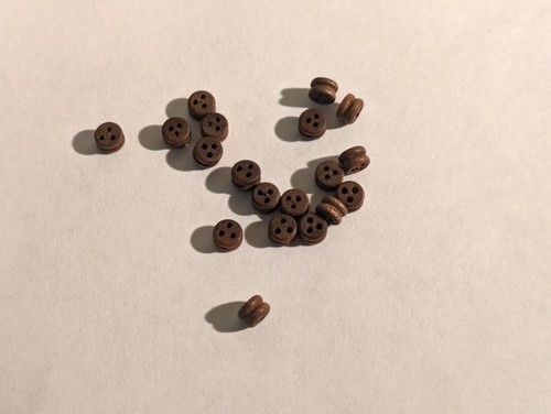 Schiffsmodell Beschläge Teile 20 dunkler Nussbaum 3 mm Deadeyes