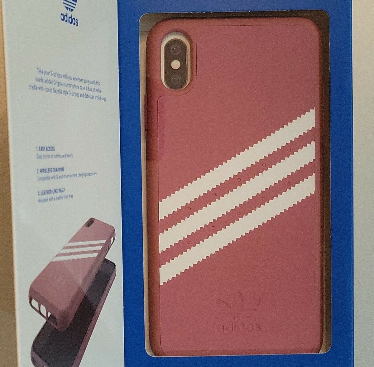 Adidas Gazelle for Apple iPhone XS MAX/6.5" CASE Maroon & White NIB!