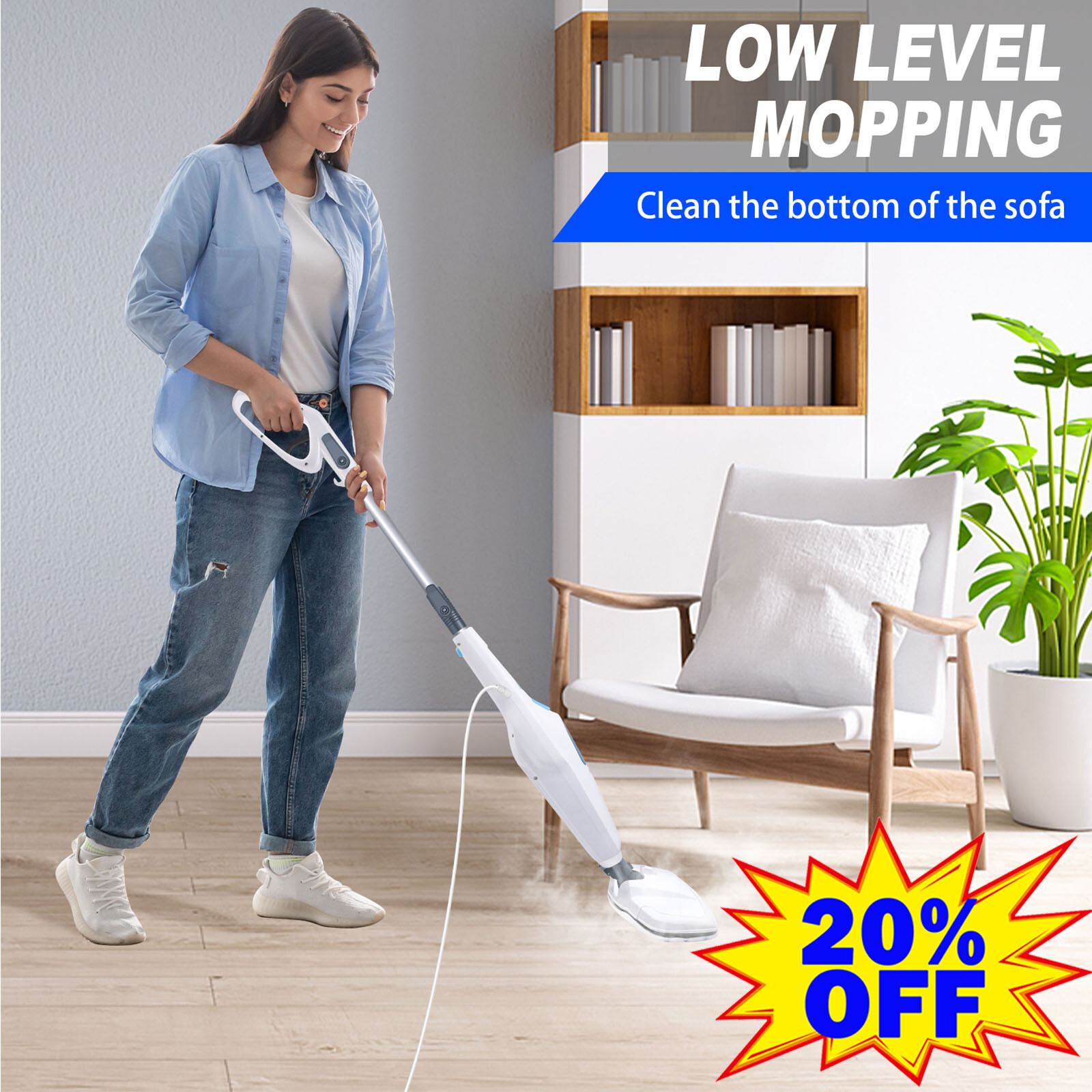 Steam Mop Cleaner Convenient Detachable Multi-purpose Cleaning with Accessories-image