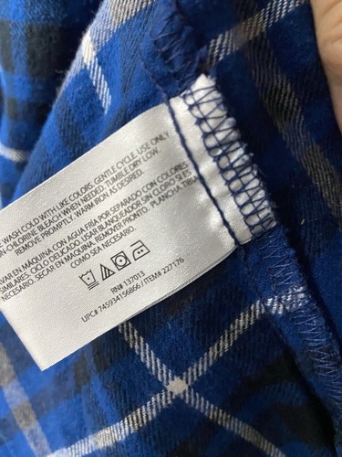 Woolrich Shirt Mens Xtra Large Blue Plaid Flannel Long Sleeved Button Up - Picture 3 of 5