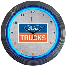 Neonetics 15" Ford Trucks Logo Wall Mount Light Up Neon Clock Sign